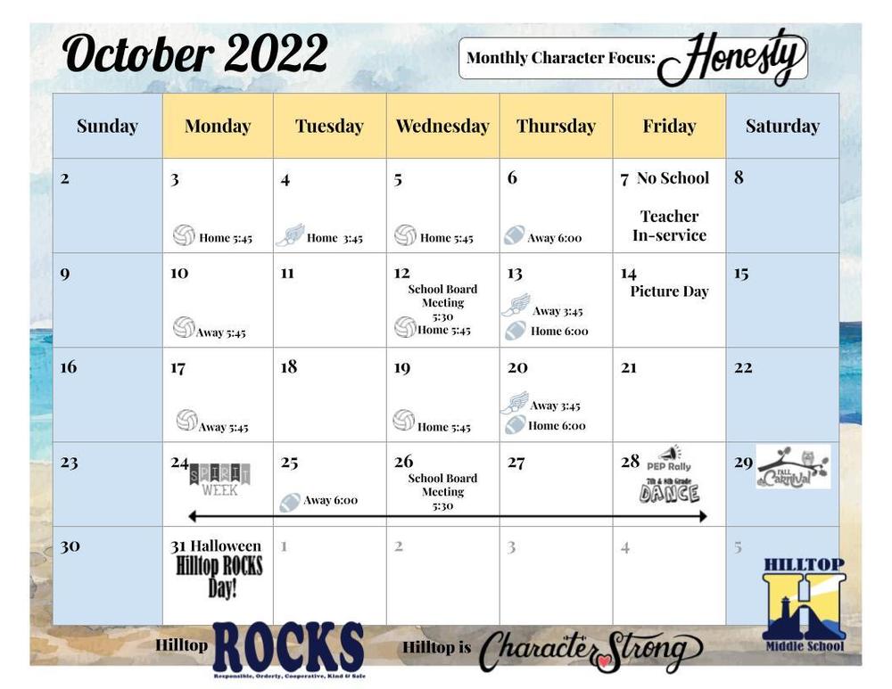 Hilltop Student Calendar