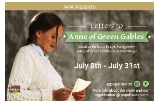 Peninsula Association of Performing Artists - Letters to Anne of Green Gables production flyer