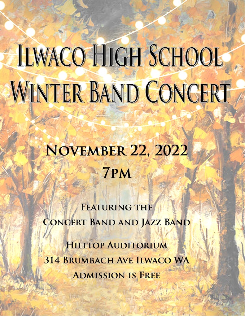 IHS Winter Band Concert Flyer: November 22 at 7PM