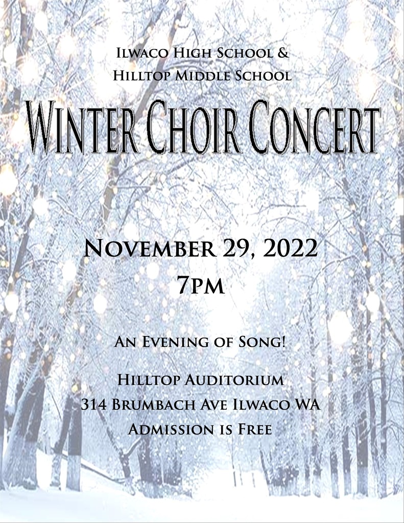 Winter Choir Concert Flyer: November 29th at 7PM