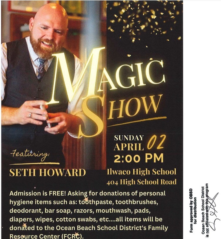 Free Magic Show at IHS April 2 2023 at 2pm